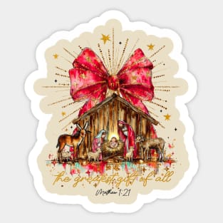 The Greatest Gift Of All Nativity Scene Religious Christmas Sticker